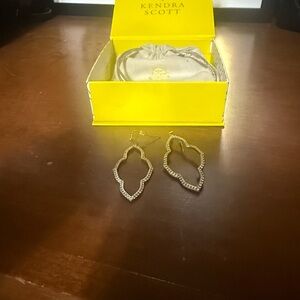 AUTHENTIC Kendra Scott Silver Earrings with Crystal Accents